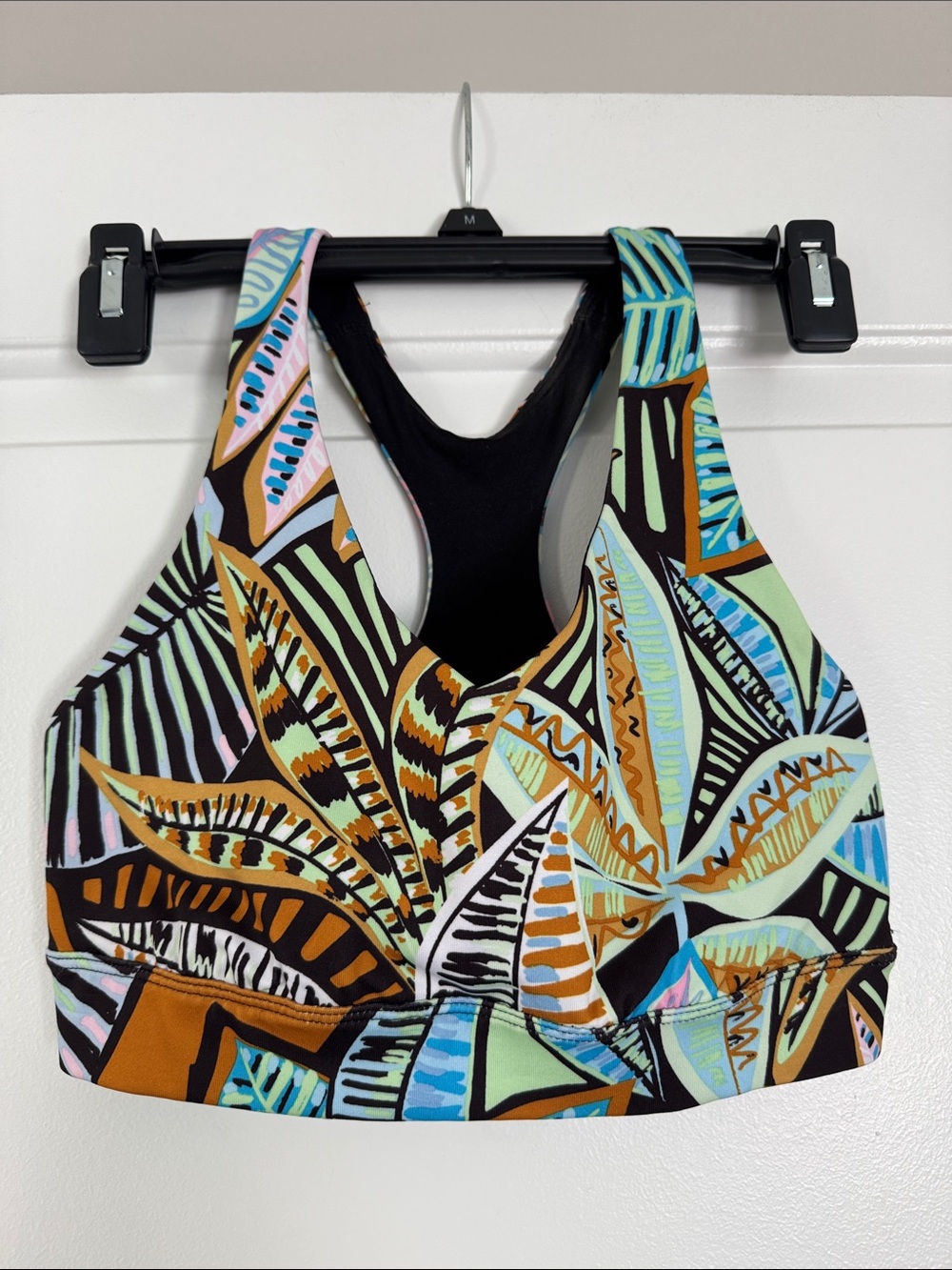 tek gear Tropical Leaf Racerback Sports Bra - Black, Brown, Mint, Blue